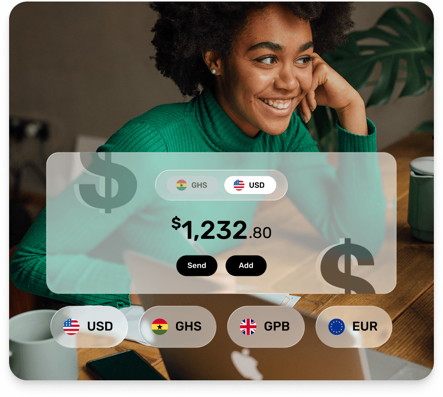 Person using the Seevcash app for cross-border payments on a tablet.